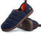 LongBay Men's Outdoor Slippers Memory Foam Camping shoes Nylon Non-Slip Indoor Outdoor Navy Blue, 10