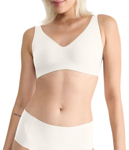 sloggi Damen Zero Feel 2.0 Soft Bra, Silk White, L Große Größen EU