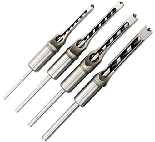 Angoily 4pièces Lot De Forets à Trou Carré Acier Alliage Outils Pour Perçage Mortaiseuse Menuiserie Sets Pour Charpentiers Haute Résistance Et Durabilité