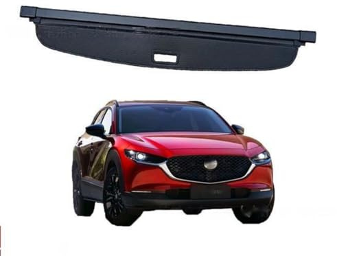 YPJHMXQXQ Einziehbar Kofferraumabdeckung Laderaumabdeckung Cargo Cover Rollo für Mazda CX-30 2022 2023 2024, Shielding Security Trennwand Aufbewahrung Schutz ZubehöR,Leather