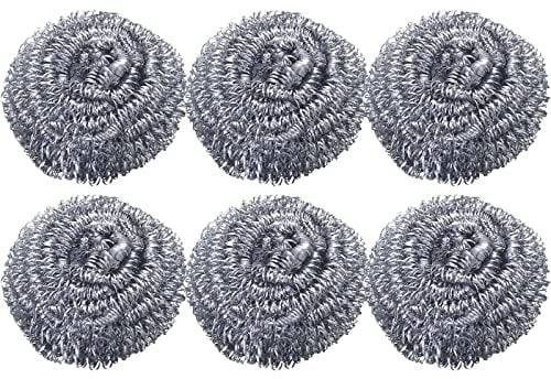 Stainless Steel Sponges Scrubbers Cleaning Utensil Scrubber Density Metal Scrubber Scouring Pads for Pot Pan Dish Wash Cleaning for Removing Dirty Cookware Cleaner Bottles for Fabric (C, One Size)