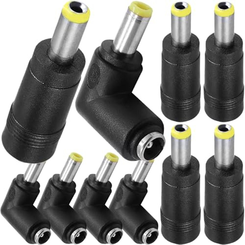 Xiatiaosann 5.5x2.1mm Buchse auf 5.5x2.5mm Stecker DC Power Converter Adapter & 90 Grad rechter Winkel 5.5x2.1mm Buchse auf 5.5x2.5mm Stecker DC Power Jack Connector für DC Kabel (10 Pack)