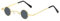 Maxtonser Runde Hippie-Brille, klein, rund, Vintage-Stil, Metallrahmen, goldfarbener Rahmen, grauer Film