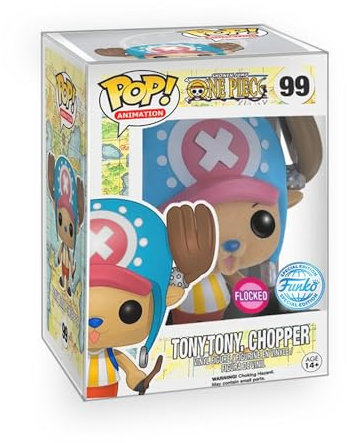 Epic Collectibles Pop Anime: One Piece - Tony Tony Chopper (Flocked Variant) Exclusive Limited Edition Vinyl Figure Bundle with Compatible Funko Box Protector
