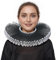 BPURB Renaissance Elisabethan Ruff Kragen Hals Rüschen Kragen Clown Halsbänder (Schwarz-Weiß-1)