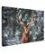 MuchoWow© Leinwand Bilder Groß 120x80 cm XXL Wanddeko Wohnzimmer Aesthetic Room Decor Deko Zimmer Wandbilder Modern Bild auf Leinwand Hirsche - Winter - Schnee - Wald - Natur - Tier