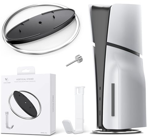AceGamer Vertikaler Ständer für PlayStation 5 Konsole - rutschfeste Basishalterung mit Anti-Rollover-Schutz für PS5, PS5 Pro und Slim