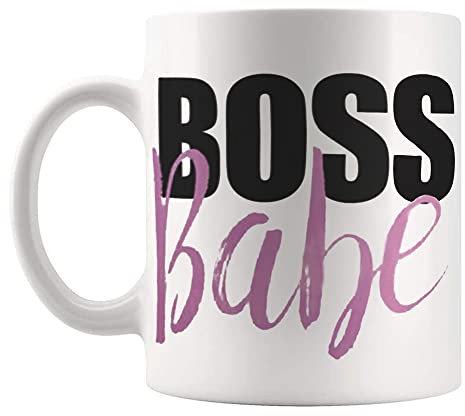 WXWUDEI Mug Boss Babe – Tasse à café fantaisie pour femme Boss Lady Women Bosses Woman Girl Power Mugs, 325 ml, blanc