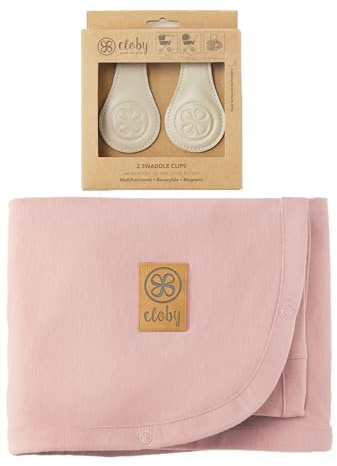 Cloby CBY-SET-MR-BE Set UV-Schutz-Decke Misty Rose und magnetische Clips beige