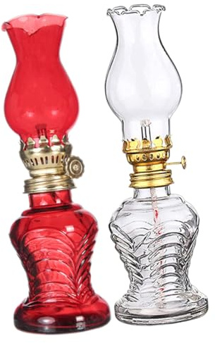 GOOHOCHY 2stücke Rustikale Petroleumlampe Mit Großer Kammer Glas Retro Öl Lampe Für Outdoor Und Innenbereich Öllampe Für Zuhause Und Dekoration