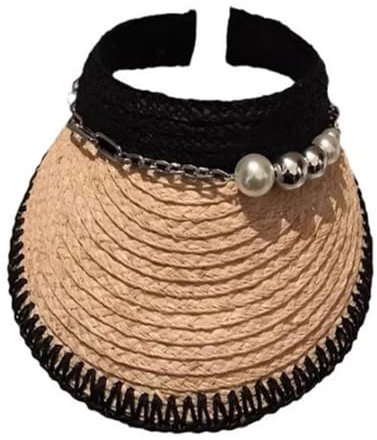 SLEDEZ Sombrero de Paja Hueco para Mujer Sombrero de Paja Personalizado for Mujer, Sombrero for el Sol al Aire Libre, Sombrero de Copa Hueca