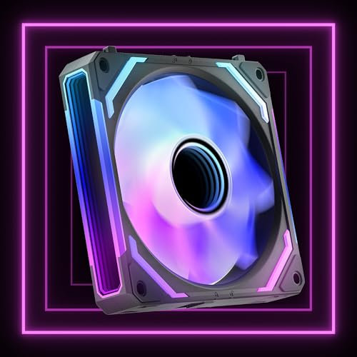 AsiaHorse COSMIQ Ventilateur PC 120MM ARGB Reverse [Lot de 1] [FDB] Dasiy Chain Ventilateur RGB 2000 RPM/68.5 CFM/2,05 MMH2O 5V 3PIN ARGB et ventilateur PWM 4PIN durée de vie de 80000H