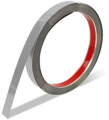 Chanumetal Metallband Selbstklebend, Edelstahl Silber Zierleisten Selbstklebend, Edelstahlformleiste 5m lang, 2cm Breit für Kantenschutz Wand, Türrahmen, Fliesen (Silber 2cm)