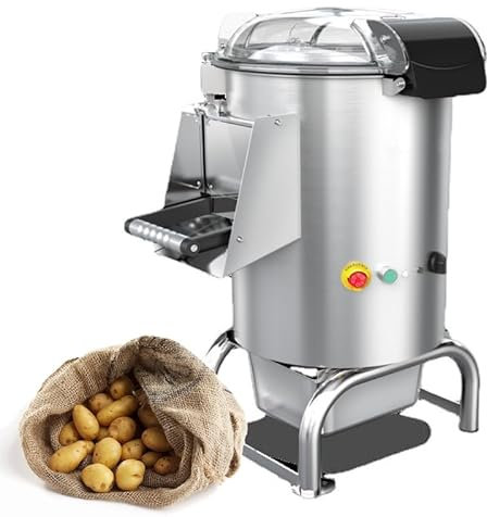 Commercial Potato Peeler, Heavy Duty Potato Peeling Machine, with Timer & Stainless Steel Peeling Turntable 130-200Kg/h Fast Potato Peeler Washer, for Taro Ginger Sweet Potatoes