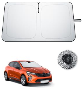 BIBIBO Compatible con Renault Clio 5V 2020-2025 2026, protección Solar, protección UV, Parabrisas Delantero, sombrilla de Coche, Tela sin Arrugas, Parasol Interior, Parabrisas Clio 5 Accesorios