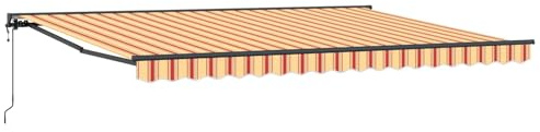 Einziehbare Markise 450 x 300 cm aus Aluminium und Stoff mit manueller oder elektrischer Steuerung für Terrasse und Garten, wetterbeständige Schattenlösung