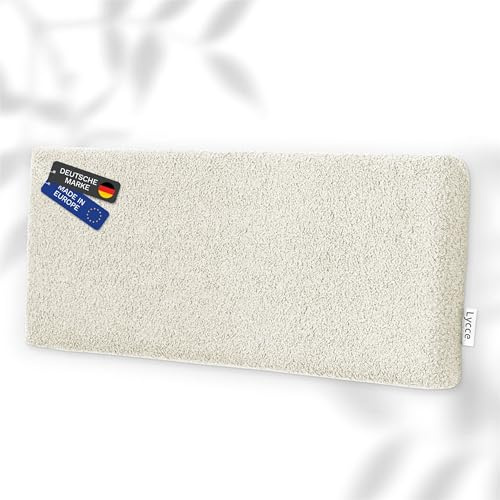 Lycce Wandkissen Bouclé, Wandpolster, Kopfteil & Rückenkissen (beige) | komfortabel & stabil, einfache Montage, Wandpaneele gepolstert, Schlafzimmer & Wohnzimmer