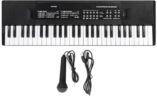 Vistreck Elektronisches Orgel-Keyboard mit 54 Tasten, Mikrofon und Aufnahmefunktion für Kinder