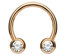 beyoutifulthings Hufeisen-Ring 2 ZIRKONIA Universal-Piercing Brust Nippel Nase Septum Ohr Helix Cartilage Edelstahl Roségold Clear 1,2mm 10mm