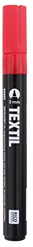 Textilmarker für dunkle Stoffe, Farbe wählbar, ideal für T-Shirts, Schuhe, Taschen, Jutebeutel und andere Stoffarten rot
