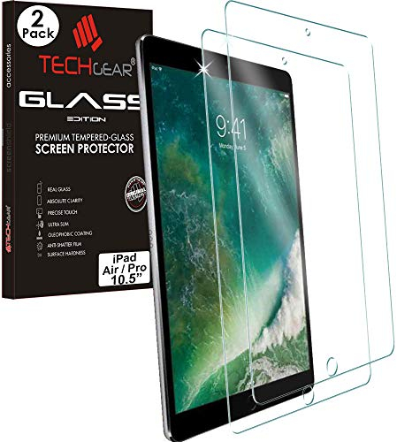 TECHGEAR [2 Stück Schutzfolie kompatibel mit iPad Air 10,5 Zoll (Air 3, 2019) iPad Pro 10,5 Zoll - Schutzfolie Glas Anti-Kratzer Schutzabdeckung kompatibel mit iPad Pro 10,5 / iPad Air 2019 (10,5)