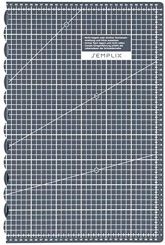 SEMPLIX Faltbare Schneidematte A2 - Ideal für Bastel- Näh und Patchworkarbeiten (60 x 45 cm) (grau) (Anthrazit)
