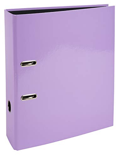 Exacompta 53565E Prem´Touch Aquarel-Ordner. Made in Germany. 8 cm breit DIN A4 Pastell-Farbe Malve Ringordner Aktenordner Briefordner Büroordner Plastikordner Schlitzordner Motivordner