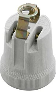 High Temp Ceramic E27 Light Socket Vintage Edison Screw Lamp Holder, Heat Resistant Porcelain E27 Bulb Base for Light Fixtures