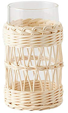 XXSLY Portabicchieri Intrecciati in Vimini, con Manico/Senza Manico, portabicchieri Intrecciati a Mano Resistente al Calore, per Tazza d'Acqua del Soggiorno di casa