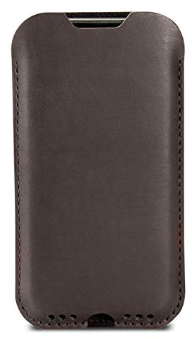 Pack & Smooch Handyhülle Für iPhone 16 Pro Max / 16 Plus | 15 Pro Max / 15 Plus Hülle Kingston aus 100% Merino Wollfilz | Pflanzlich gegerbtes Leder | Made in Germany - Dunkelbraun