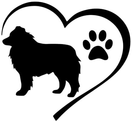 Shepherd Australian Herz Aufkleber -6 Größen- Hund Dog Love Sticker Pfote Rasse in 6 Größen und 21 Farben