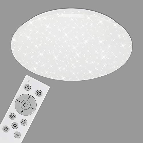 BRILONER - LED Deckenlampe flach Smart Home, App- und Sprachsteuerung, buntes RGB+W Licht, Lampe, Deckenleuchte, Wohnzimmerlampe, LED Panel, Schlafzimmerlampe, 50x10,3 cm, Weiß