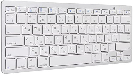 ciciglow Universal Wireless Keyboard, Ultra-Thin Floating Button Russian Keyboard 78-Key with 6 Multimedia Keys Three Months Long Standby