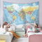 Großer Wandteppich mit Weltkarte, Wandbehang, Weltkarte für Kinder, pädagogischer Wandteppich mit Länderflaggen, Weltkarte für Klassenzimmer, Dekoration, Kinderzimmer, Zuhause, Reisen, Geographie,