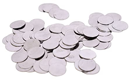 Holzura Metallplättchen für Toniefiguren, Haftgrund für Magnete, Metallscheiben aus magnethaftendem Edelstahl, Metallplatte für Magnete Klebemagnete
