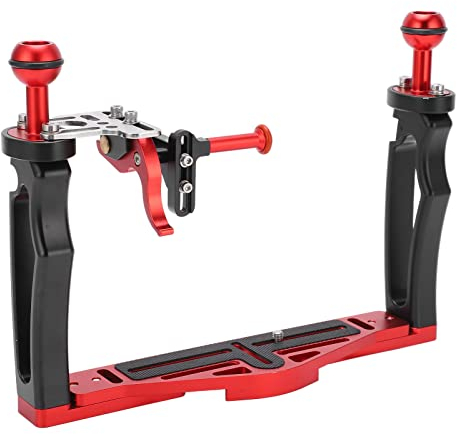 VBESTLIFE Dual Handle Tray Stabilizer Rig, Aluminiumlegierung Tauchen Unterwasser Kamera Gehäuse Tray mit Auslöser, für Unterwasser Balance