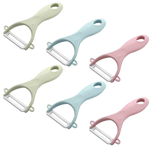 Pela In Ceramica, 6 Pcs Pelapatate, Pela Verdure Ceramica, Pela Verdure,sbuccia Patate Professionale, Pelapatate A Forma Di Y, Pelapatate Ceramica, Pelapatate,pelapatate Per Frutta, Rosa + Blu + Verde