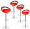 MINGYI Tabourets de Bar Lot de 4, Siège en Plastique ABS, Chaise Haute Bar avec Support Lombaire et Repose-Pieds, Siège 43×43×26 cm (Rouge)