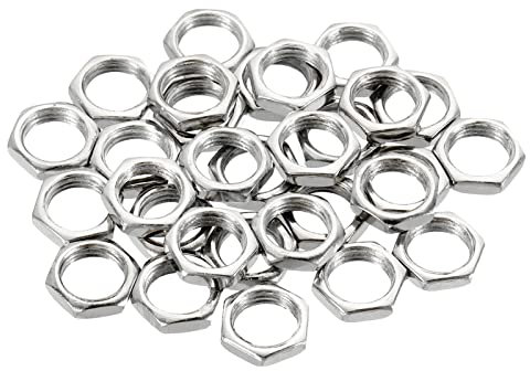 PATIKIL M8 x 0.75 Acero Hexagonales Tuercas, 30 Paquete Métrico Rosca Galvanizado Acabado Herraje Tuercas Tornillo Perno Sujetadores 2mm Altura