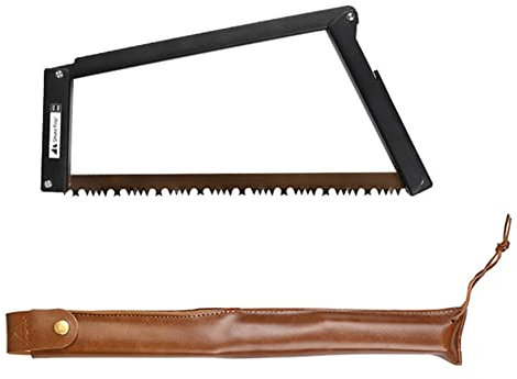 Scie à main pliante - Scie à bois pliable en alliage d'aluminium - Avec pochette de rangement - Noir