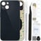 ZHUROUPU Rear Back Cover Glass (without Logo) Replacement Compatible with iPhone 13, Professional repair Tool kit, Pre-Installed Adhesive and Rubber Bands (6.1 inch/Midnight)