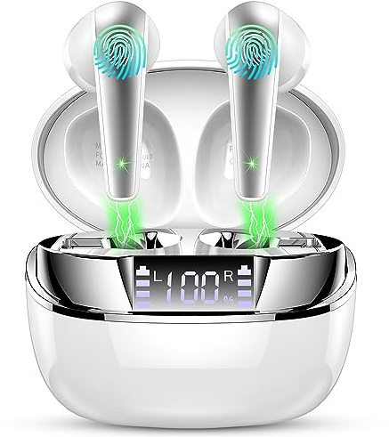 Bluetooth Kopfhörer In Ear, Kopfhörer Kabellos Bluetooth 5.3 mit ENC HD Anruf 2023 Neue Kabellose Kopfhörer mit Noise Cancelling Mic, 56H Deep Bass Ohrhörer IP7 wasserdichte Earbuds, LED Anzeige/USB-C
