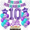 Deko 10. Geburtstag Mädchen, Luftballons 10 Geburtstag deko Mädchen lila, Geburtstagsdeko 10 Jahre Mädchen Dekoration, Ballon 10. Geburtstag Mädchen lila Tortendeko 10. Geburtstag deko Mädchen