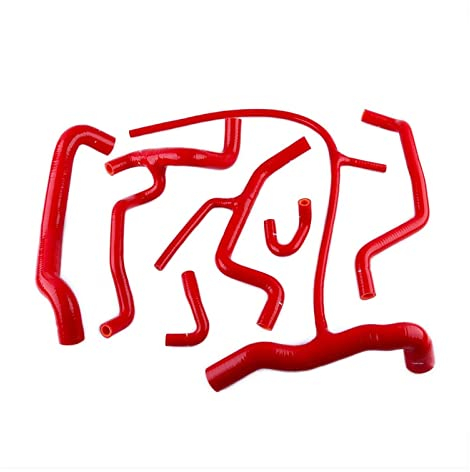 EQUSS Kühlerschlauch Auto Silikon Kühlmittelschlauch Kit Kompatibel Mit VW Für Golf Mk3 Für Jetta Vento A3 VR6 2.8L 1994 1995 1996 1997 1998 1999 (Color : Red)