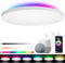 LUTW Smart LED Ceiling Light with RGB Backlight, 24W Dimmable Ceiling Light with Remote Control 2400LM 2700K-6500K IP54 Waterproof Bathroom Lights Work with Alexa, Google Home Ø28CM
