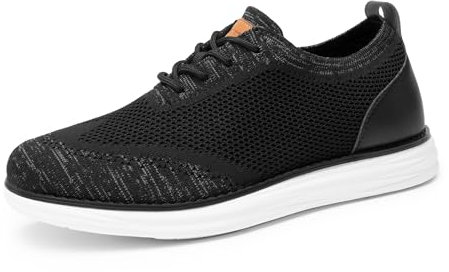 Bruno Marc Zapatos de Cordones Transpirables Zapatillas de Vestir Oxfords Clásico Formales Derby para Hombre Verano Casuales,Size 48,Gris/Negro,GRAND-02