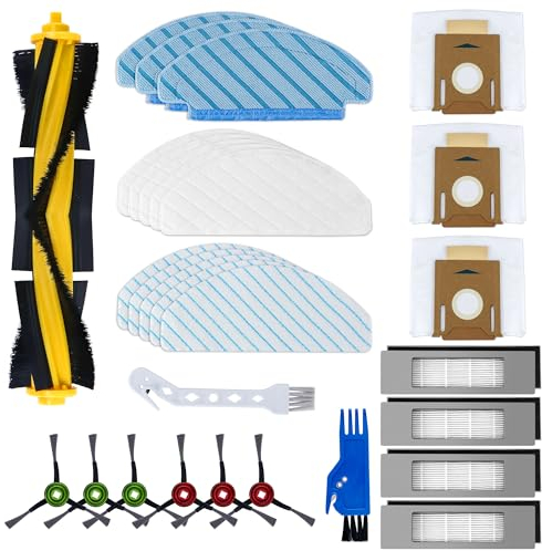 Covienapp 29 Teile Zubehör Kompatibel mit Ecovacs Deebot N8 N8 Pro N8 Pro+ T8 T8+ T8 Max T9 T9+ Staubsauger,Enthält 1 Hauptbürste 3 Staubsaugbeutel 6 Seitenbürste 4 Filter 13 Reinigungstuch