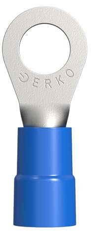 ERKO Ringkabelschuhe Set 10 Stück 1,5 ÷ 2,5mm² M3 Professionalle kupfer, galvanisch verzinnt, nach DIN 46234, Polyamid-Isolierung für Mehraderkabel Cu, schützt elektrische Verbindungen