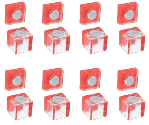 UFURMATE Magnetic Latches, 8 Sets Transparent Acrylic Cabinet Magnetic Catches Self-Adhesive Glass Door Magnetic Catch Magnet Cabinet Latch Closure for Acrylic/Glass Cupboard Display (Small Size)