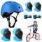 BNGXR Knieschoner Kinder mit Helm, 5 in 1 Protektorenset Kinder mit Knieschoner und Handgelenkschoner Inliner Schutzausrüstung für Fahrrad Skateboard Rollschuhe Hoverboard (Blau)